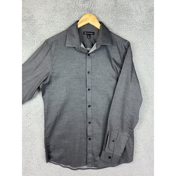 INC International Concepts Shirt Mens Medium Gray Stretch Long Sleeve Dress - Picture 1 of 10